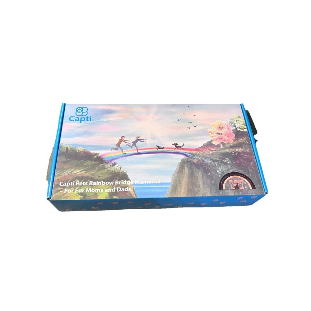 Capti Pets Rainbow Bridge *NEW* Memorial  For Fur Dads & Moms Single Dog Wood